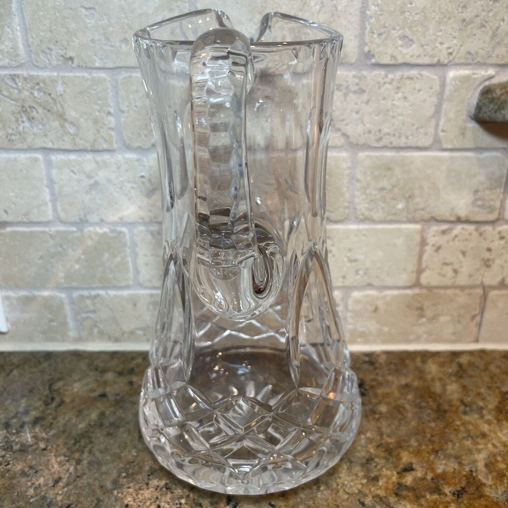 Drink Pitcher American Brilliant Period Cut Crystal Glass‎ 9 Inch Tall Geometric - Picture 2 of 7